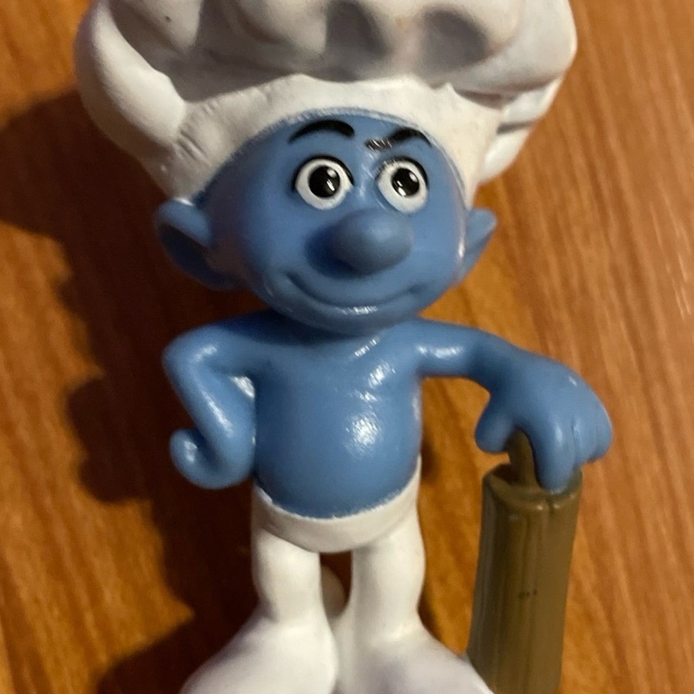 Vintage Baker Smurf Vinyl Figurine